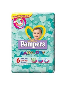 PANNOLINI PER BAMBINI PAMPERS BABY DRY DOWNCOUNT NO FLASH XL15 PEZZI