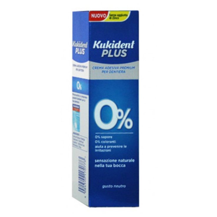 KUKIDENT PLUS 0% CREMA ADESIVA PER PROTESI DENTARIE 40 G KUKIDENT PLUS 0% CREMA ADESIVA PER PROTESI DENTARIE 40 G