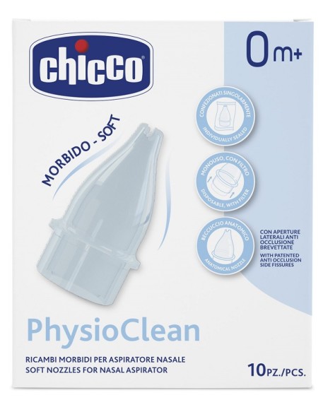 RICAMBI MORBIDI PER ASPIRATORE NASALE CHICCO PHYSIOCLEAN