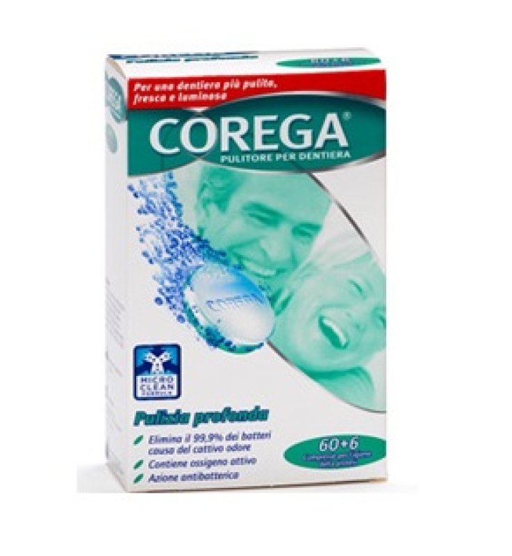 COREGA PULIZIA PROFONDA DETERGENTE PER PROTESI DENTARIA 60+6COMPRESSE