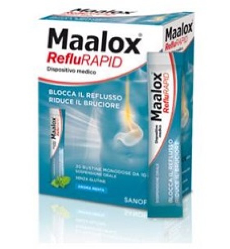 SOSPENSIONE ORALE MAALOX REFLURAPID 20 BUSTINE MONODOSE DA 10 ML