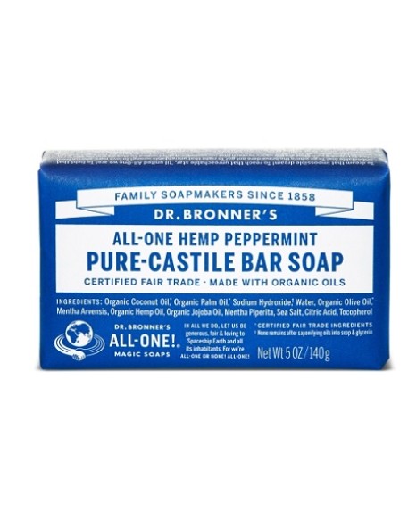 DR BRONNER'S BAR SOAP PEPPERMINT 140 G