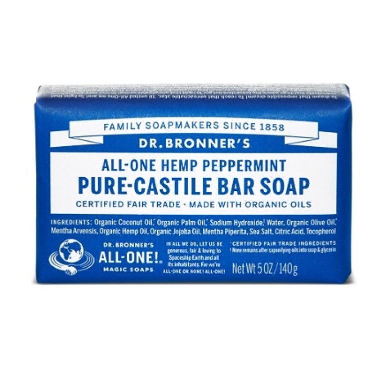 DR BRONNER'S BAR SOAP PEPPERMINT 140 G DR BRONNER'S BAR SOAP PEPPERMINT 140 G