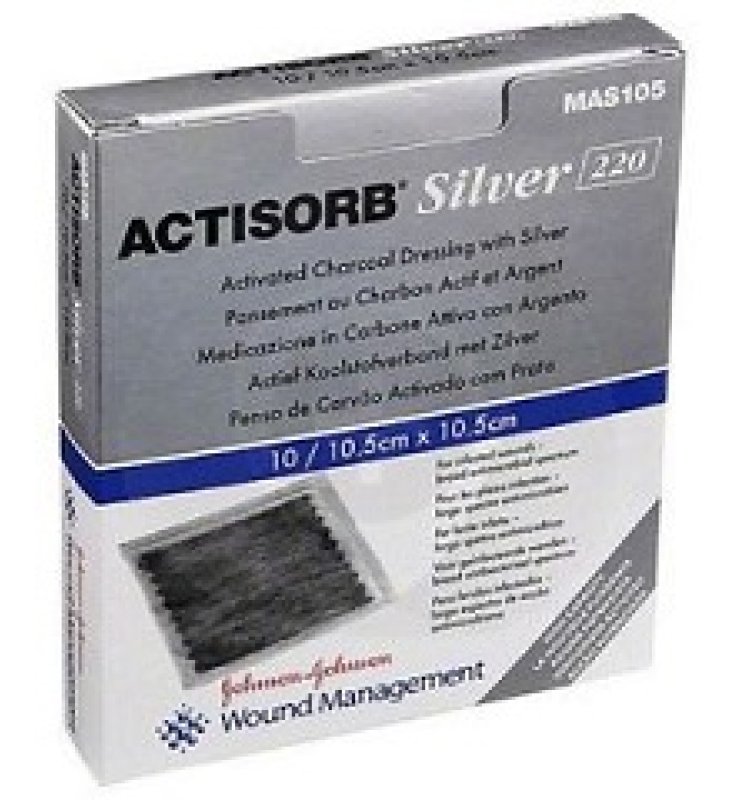 ACTISORB SILVER MEDICAZIONE IN CARBONE ATTIVO CON ARGENTO 10,5X10,5 CM 3 PEZZI