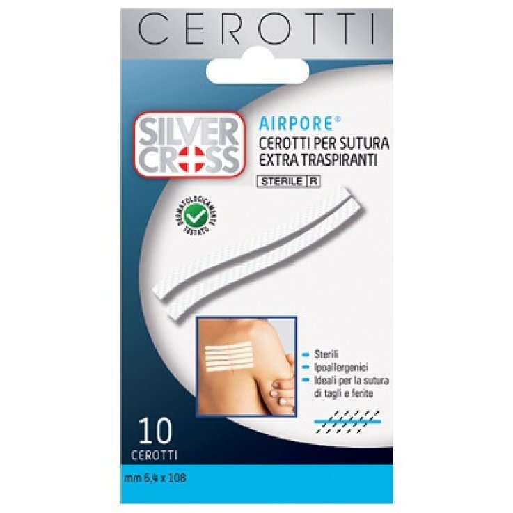 CEROTTO SILVERCROSS SUT AIRPORE 6,4X108 10 PEZZI CEROTTO SILVERCROSS SUT AIRPORE 6,4X108 10 PEZZI