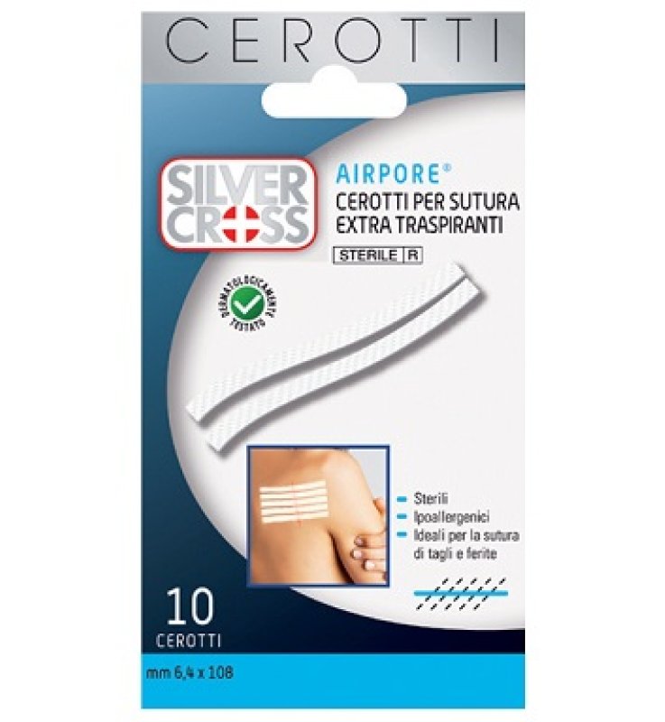 CEROTTO SILVERCROSS SUT AIRPORE 6,4X108 10 PEZZI CEROTTO SILVERCROSS SUT AIRPORE 6,4X108 10 PEZZI