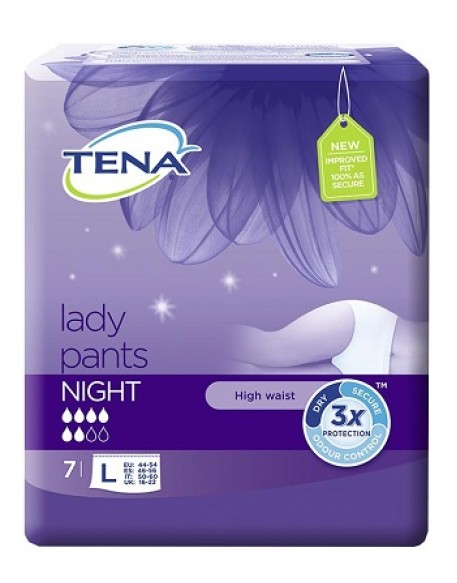 MUTANDINA ASSORBENTE TENA LADY PANTS NIGHT LARGE 7 PEZZI