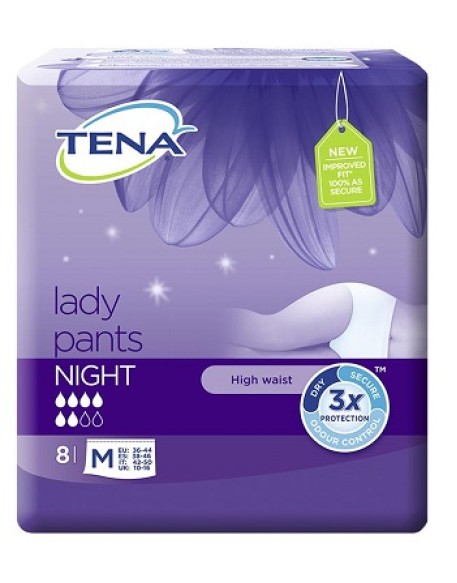 MUTANDINA ASSORBENTE TENA LADY PANTS NIGHT MEDIUM 8 PEZZI