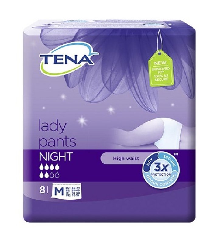 MUTANDINA ASSORBENTE TENA LADY PANTS NIGHT MEDIUM 8 PEZZI