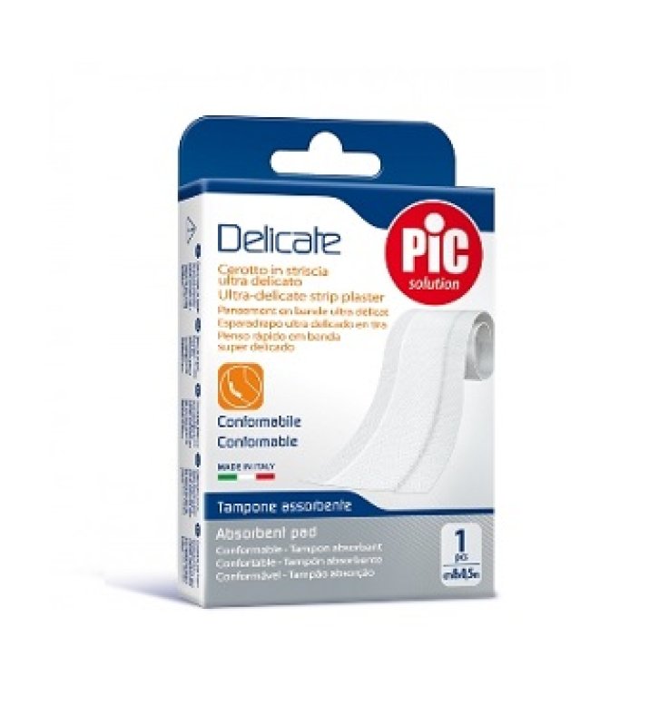 CEROTTO PIC DELICATE STRISCIA BIANCA CON TAMPONE ANTIBATTERICO CM 8X0,5 M
