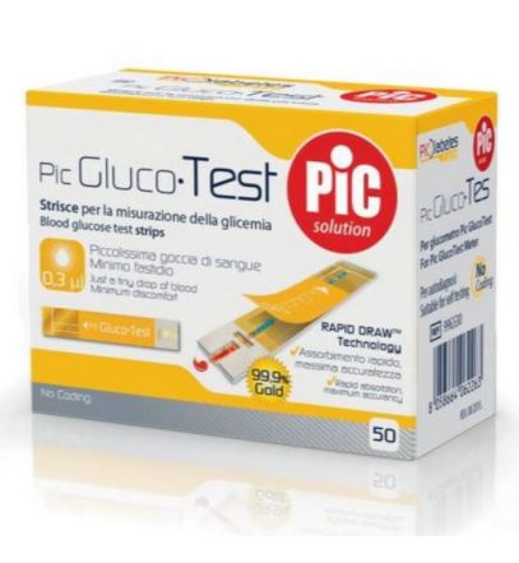 STRISCE MISURAZIONE GLICEMIA PIC GLUCOTEST 50 PEZZI