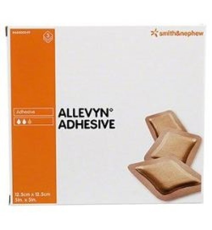 MEDICAZIONE IDROCELLULARE ADESIVA STERILE ALLEVYN ADHESIVE ALTAMENTE ASSORBENTE IN SCHIUMA DI POLIURETANO A STRUTTURA TRISTRATIFICATA 12,5X12,5CM 3 PEZZI