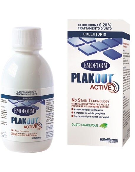 EMOFORM PLAK OUT ACTIVE CLOREXIDINA 0,20% COLLUTORIO 200 ML