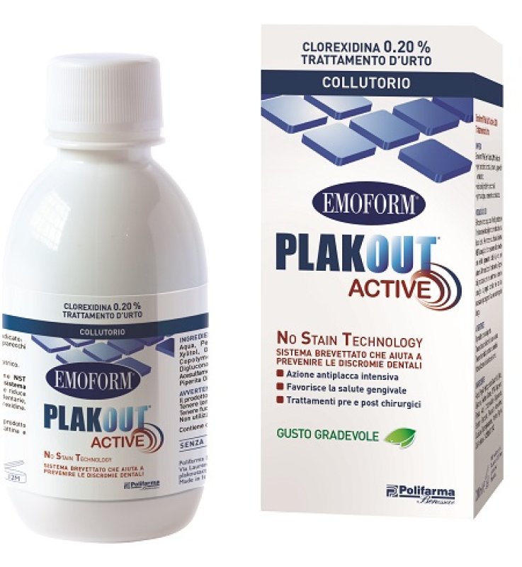 EMOFORM PLAK OUT ACTIVE CLOREXIDINA 0,20% COLLUTORIO 200 ML EMOFORM PLAK OUT ACTIVE CLOREXIDINA 0,20% COLLUTORIO 200 ML