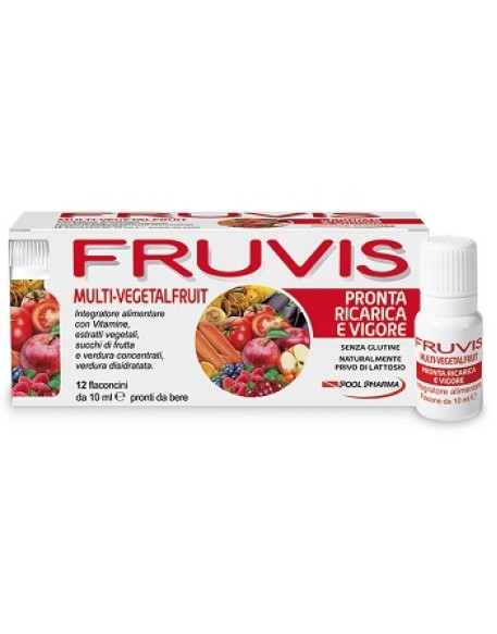 FRUVIS MULTI-VEGETALFRUIT PRONTA RICARICA E VIGORE 12 FLACONCINI DA 10 ML