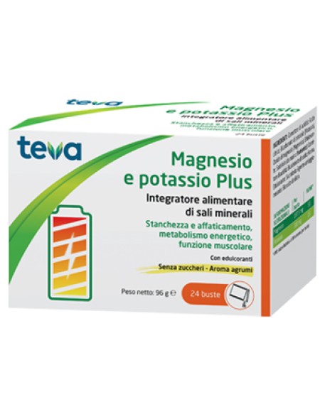 MAGNESIO POTASSIO PLUS TEVA 24 BUSTINE SENZA ZUCCHERI AROMAAGRUMI