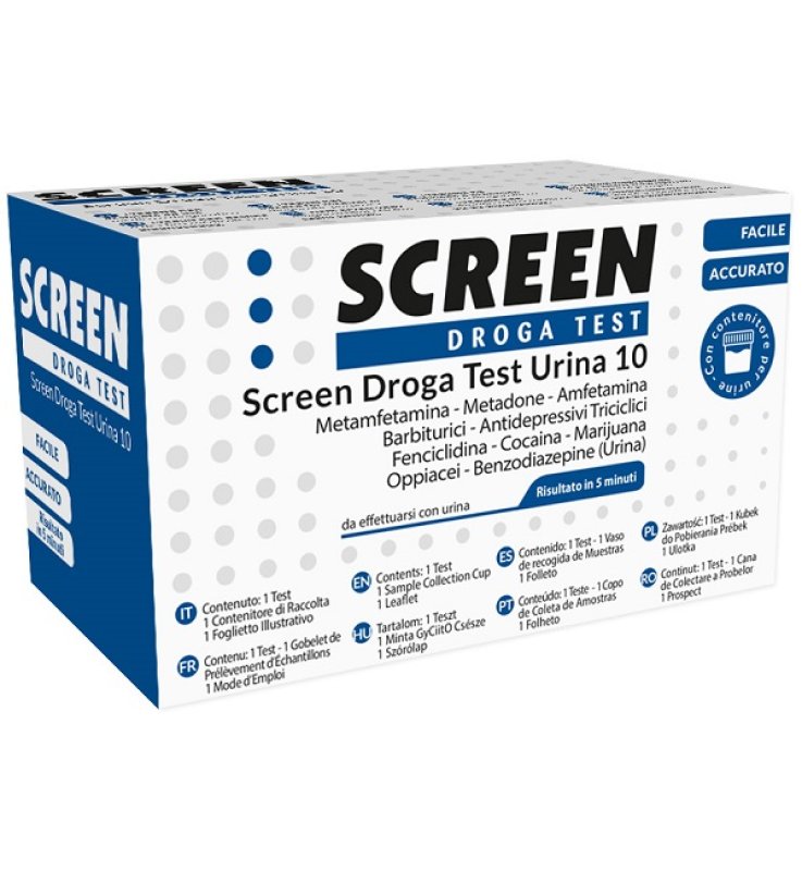 DROGA TEST CHE RILEVA 10 DROGHE TRAMITE URINA RISULTATO PEROGNI DROGA ANALIZZATA SCREEN DROGA TEST URINA 10