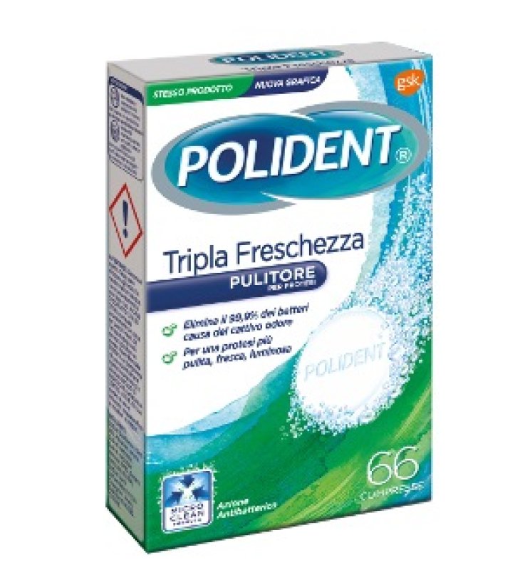 POLIDENT TRIPLA FRESCHEZZA 66 COMPRESSE POLIDENT TRIPLA FRESCHEZZA 66 COMPRESSE