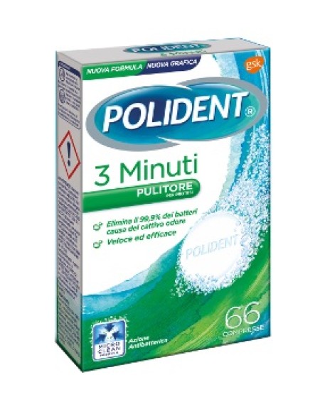 POLIDENT 3 MINUTI 66 COMPRESSE