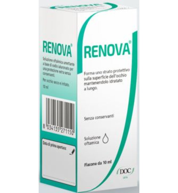 RENOVA COLLIRIO SOSTITUTO LACRIMALE A BASE DI ACIDO IALURONICO 0,4% FLACONE DA 10 ML SENZA CONSERVANTI