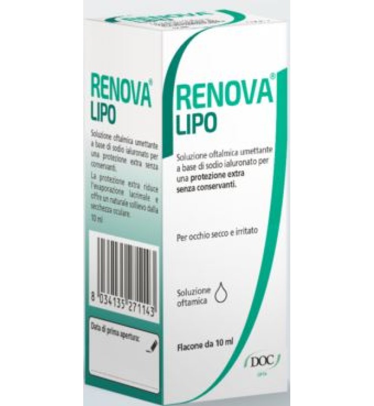 RENOVA COLLIRIO SOSTITUTO LACRIMALE A BASE DI ACIDO IALURONICO 0,4% E LIPIDI FLACONE DA 10 ML SENZA CONSERVANTI
