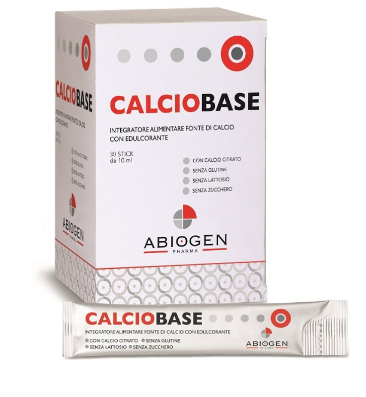 CALCIOBASE 30 STICK DA 10 ML SENZA ZUCCHERI AGGIUNTI SENZA GLUTINE E SENZA LATTOSIO