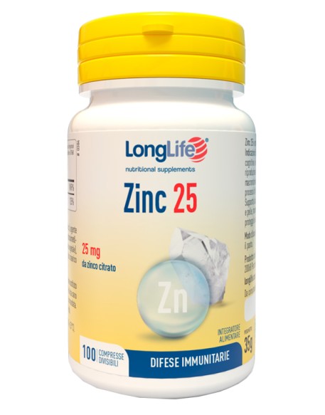 LONGLIFE ZINC 25 MG 100 COMPRESSE