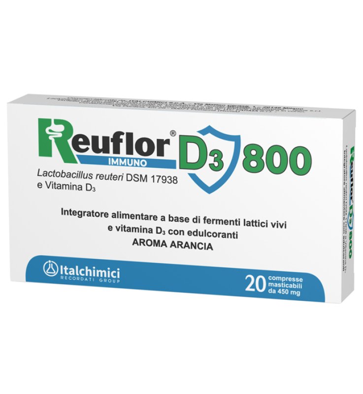 REUFLOR D3 800 20 COMPRESSE MASTICABILI AROMA ARANCIA