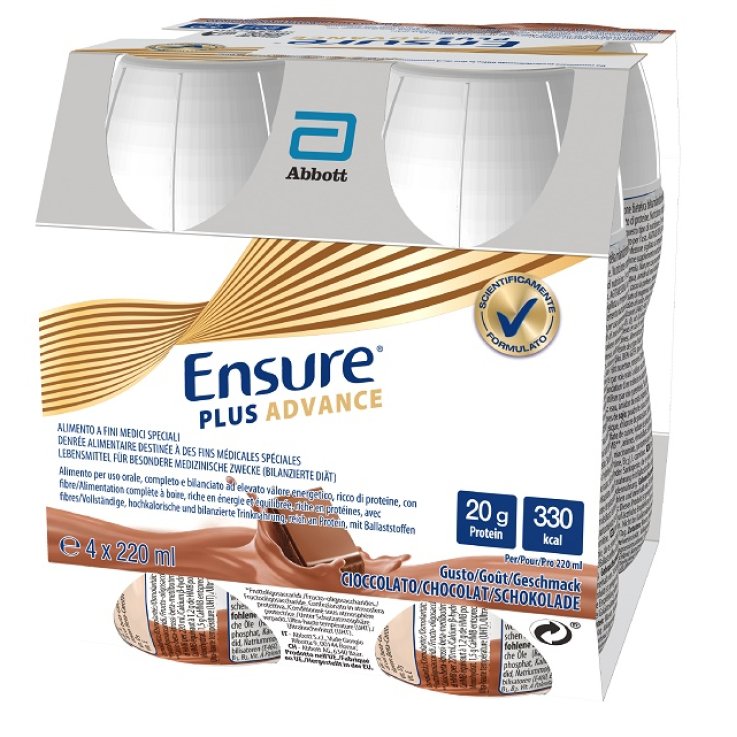 ENSURE PLUS ADVANCE CIOCCOLATO 4 BOTTIGLIE DA 220 ML ENSURE PLUS ADVANCE CIOCCOLATO 4 BOTTIGLIE DA 220 ML