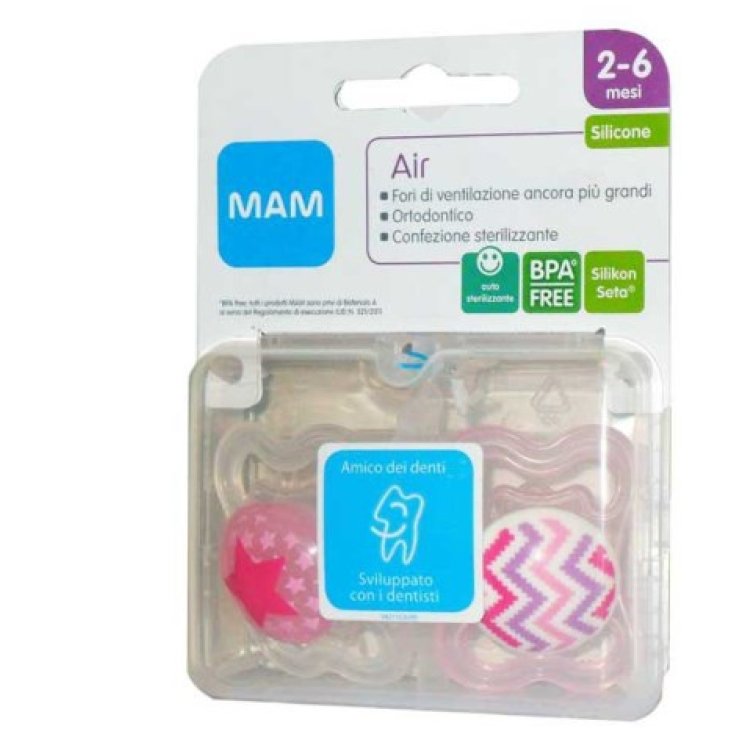 MAM AIR SUCCHIETTO 2-6 MESI SILICONE CONFEZIONE DOPPIA MAM AIR SUCCHIETTO 2-6 MESI SILICONE CONFEZIONE DOPPIA
