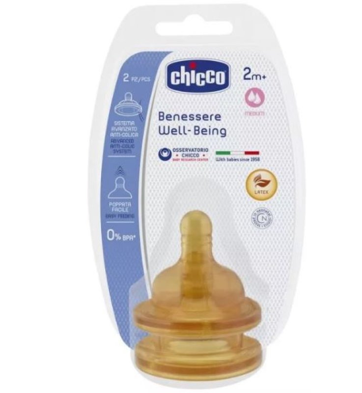 CHICCO TETTARELLA WELL BEING 2 MESI+ ADJ LATTICE 2 PEZZI
