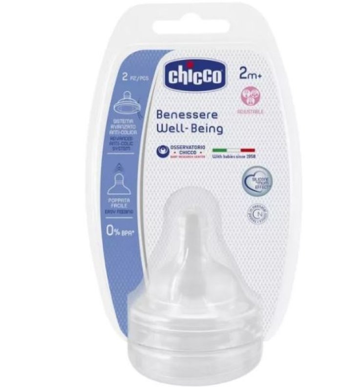 CHICCO TETTARELLA WELL BEING 2 MESI+ ADJ SILICONE 2 PEZZI