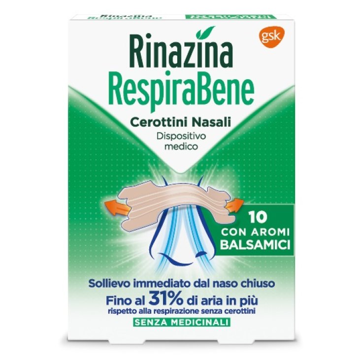 RINAZINA RESPIRABENE CEROTTI NASALI CON AROMI BALSAMICI CARTON 10 PEZZI RINAZINA RESPIRABENE CEROTTI NASALI CON AROMI BALSAMICI CARTON 10 PEZZI