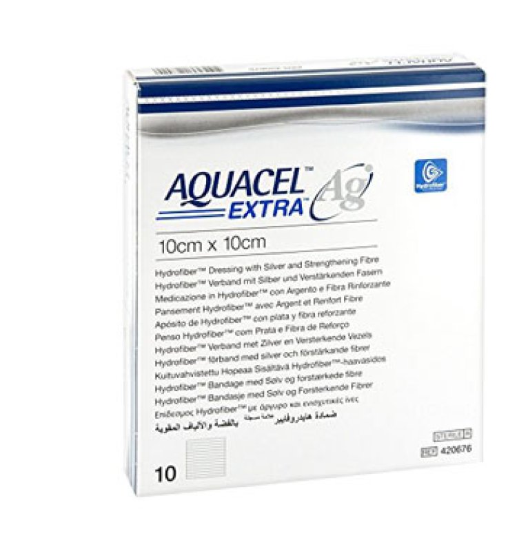 AQUACEL AG EXTRA MEDICAZIONE CON IONI ARGENTO 10X10 CM 10 PEZZI
