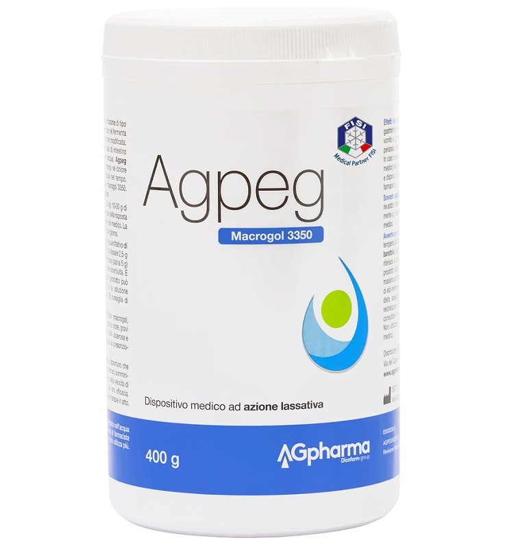 AGPEG MACROGOL 3350 BARATTOLO 400 G AGPEG MACROGOL 3350 BARATTOLO 400 G