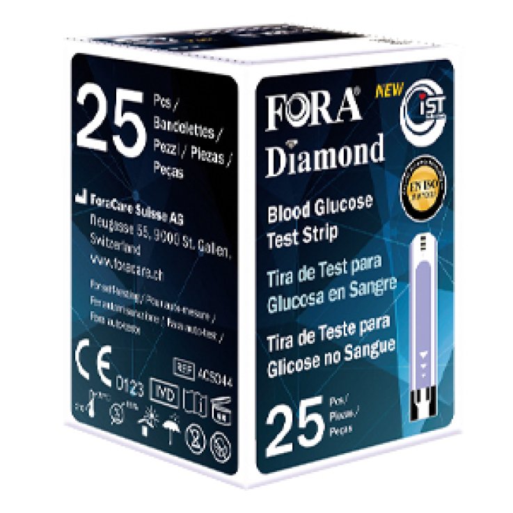 STRISCE MISURAZIONE GLICEMIA FORA DIAMOND PRIMA VOICE MINI GD50 25 PEZZI STRISCE MISURAZIONE GLICEMIA FORA DIAMOND PRIMA VOICE MINI GD50 25 PEZZI