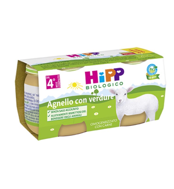 HIPP BIO OMOGENEIZZATO AGNELLO CON VERDURE 2X80 G