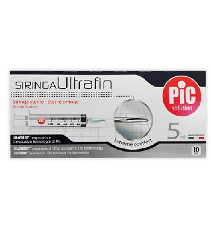 SIRINGA PIC ULTRAFINE 5 ML AGO 14 10 PEZZI
