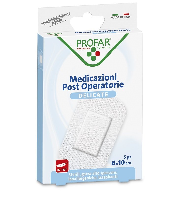 MEDICAZIONE POST OPERATORIA STERILE GARZA ANTIADERENTE 6X10CM 5 PEZZI PROFAR