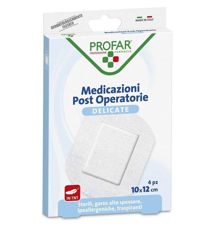 MEDICAZIONE POST OPERATORIA STERILE GARZA ANTIADERENTE 10X12CM 4 PEZZI PROFAR