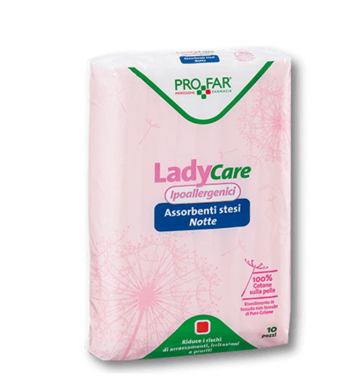 LADYCARE ASSORBENTI IPOALLERGENICI NOTTE 10 PEZZI PROFAR