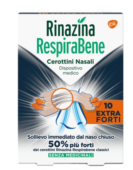 RINAZINA RESPIRABENE CEROTTI NASALI EXTRA FORTI 10 PEZZI