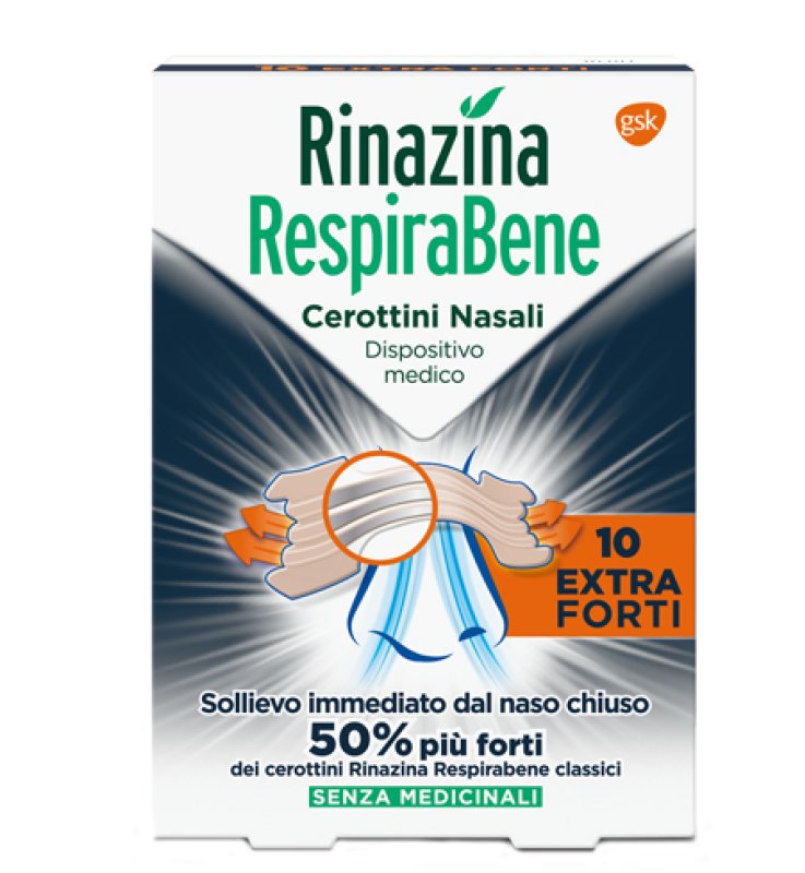 RINAZINA RESPIRABENE CEROTTI NASALI EXTRA FORTI 10 PEZZI