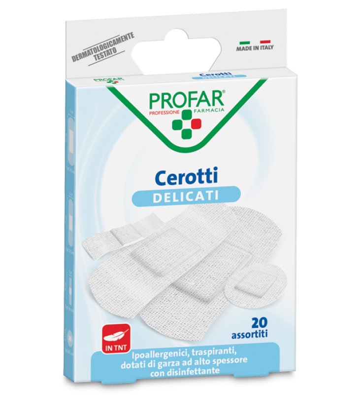CEROTTO TESSUTO NON TESSUTO DELICATO ASSORTITI 20 PEZZI PROFAR
