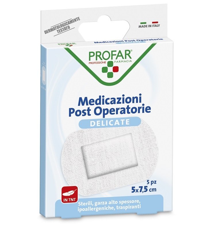MEDICAZIONE POST OPERATORIA STERILE GARZA ANTIADERENTE 5X7,5CM 5 PEZZI PROFAR