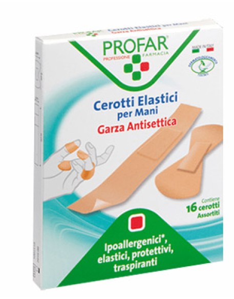 CEROTTO ELASTRICI MANI DITA ARTICOLAZIONI 16 PEZZI ASSORTITIPROFAR