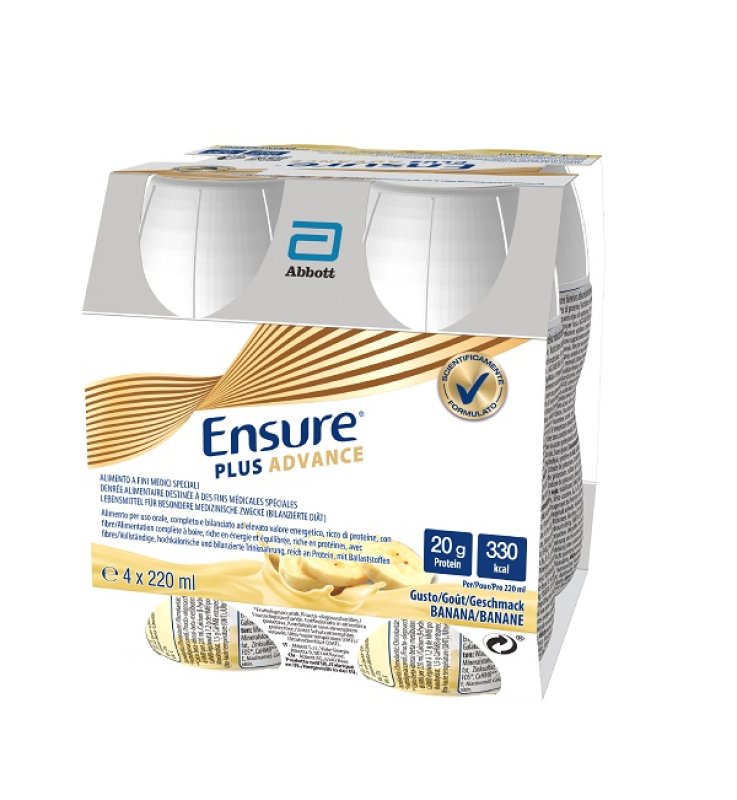 ENSURE PLUS ADVANCE BANANA 4 BOTTIGLIE DA 220 ML ENSURE PLUS ADVANCE BANANA 4 BOTTIGLIE DA 220 ML