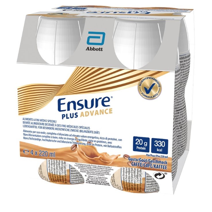 ENSURE PLUS ADVANCE CAFFE' 4 BOTTIGLIE DA 220 ML ENSURE PLUS ADVANCE CAFFE' 4 BOTTIGLIE DA 220 ML