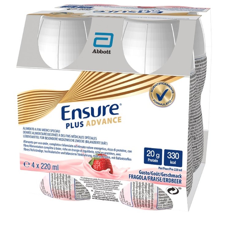 ENSURE PLUS ADVANCE FRAGOLA 4 BOTTIGLIE DA 220 ML ENSURE PLUS ADVANCE FRAGOLA 4 BOTTIGLIE DA 220 ML