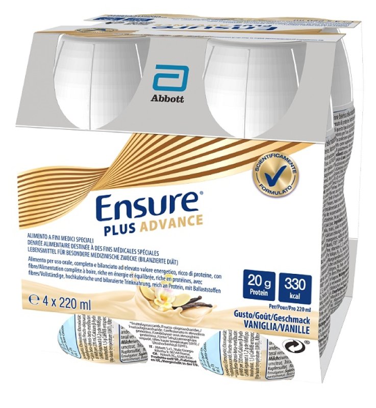 ENSURE PLUS ADVANCE VANIGLIA 4 BOTTIGLIE DA 220 ML ENSURE PLUS ADVANCE VANIGLIA 4 BOTTIGLIE DA 220 ML